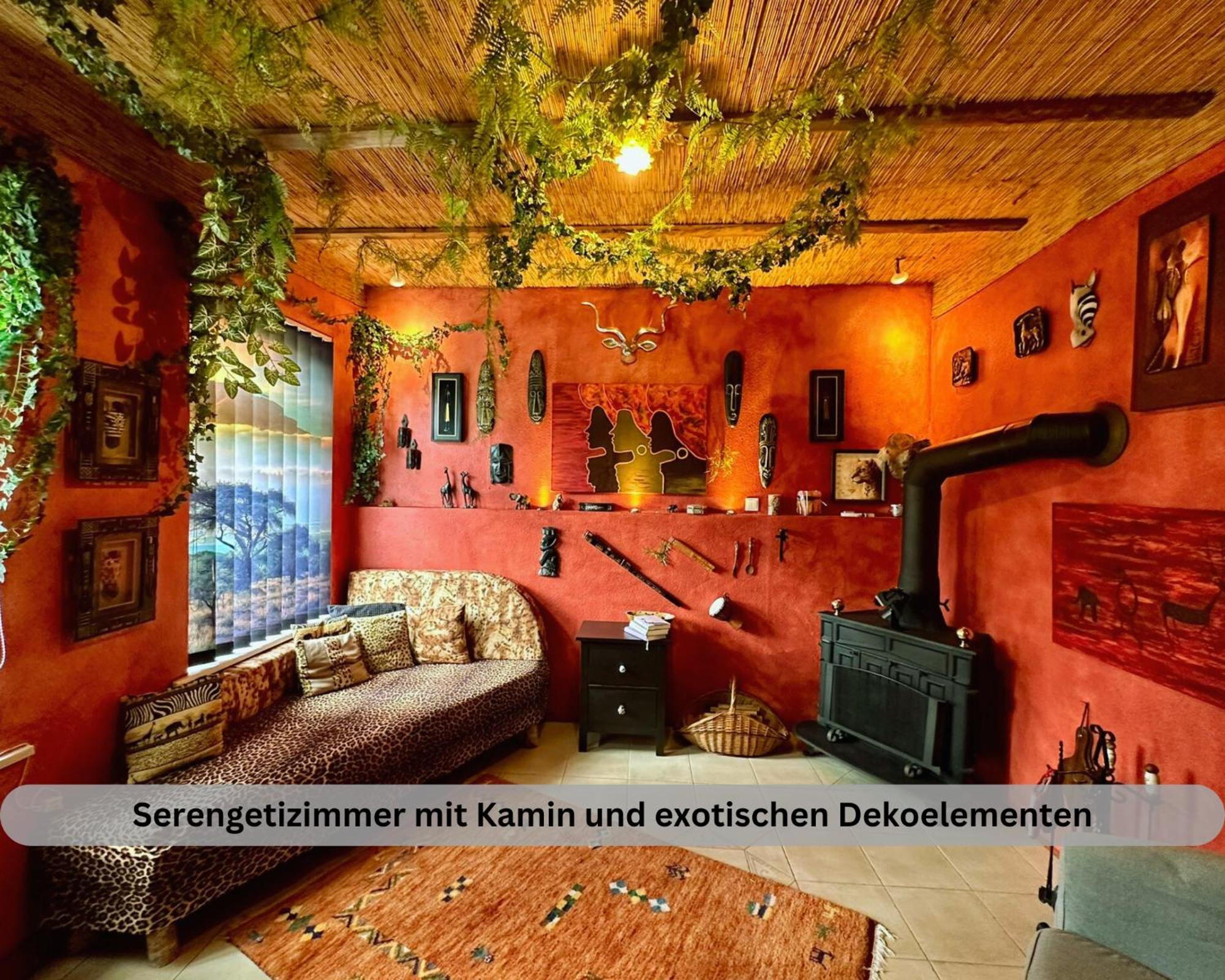 Lodge Of Africa - Einzigartige Themenzimmer, Eingezaeunten Garten, Sauna, Whirlpool & Kamin, Hunde Willkommen, Gasgrill, Voll Ausgestattete Kueche, Grosser Essbereich, Hamburg & Stade In Der Naehe Twielenfleth Luaran gambar